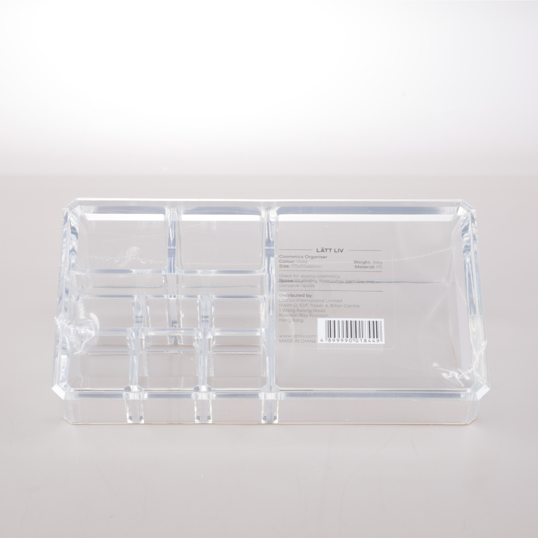 Cosmetics Organiser with Gold Rim