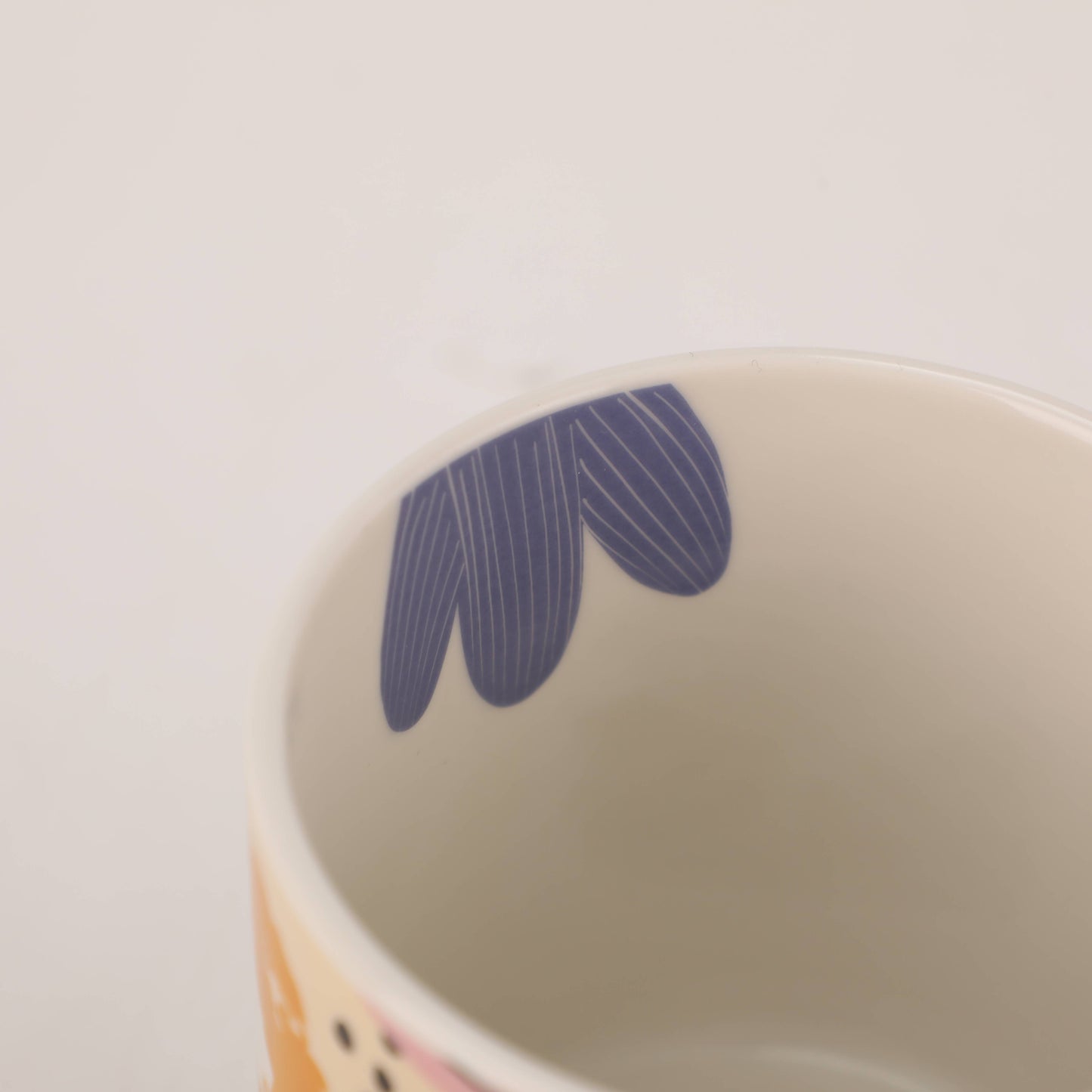 Ceramic Mug with Geometric Flower - Purple
