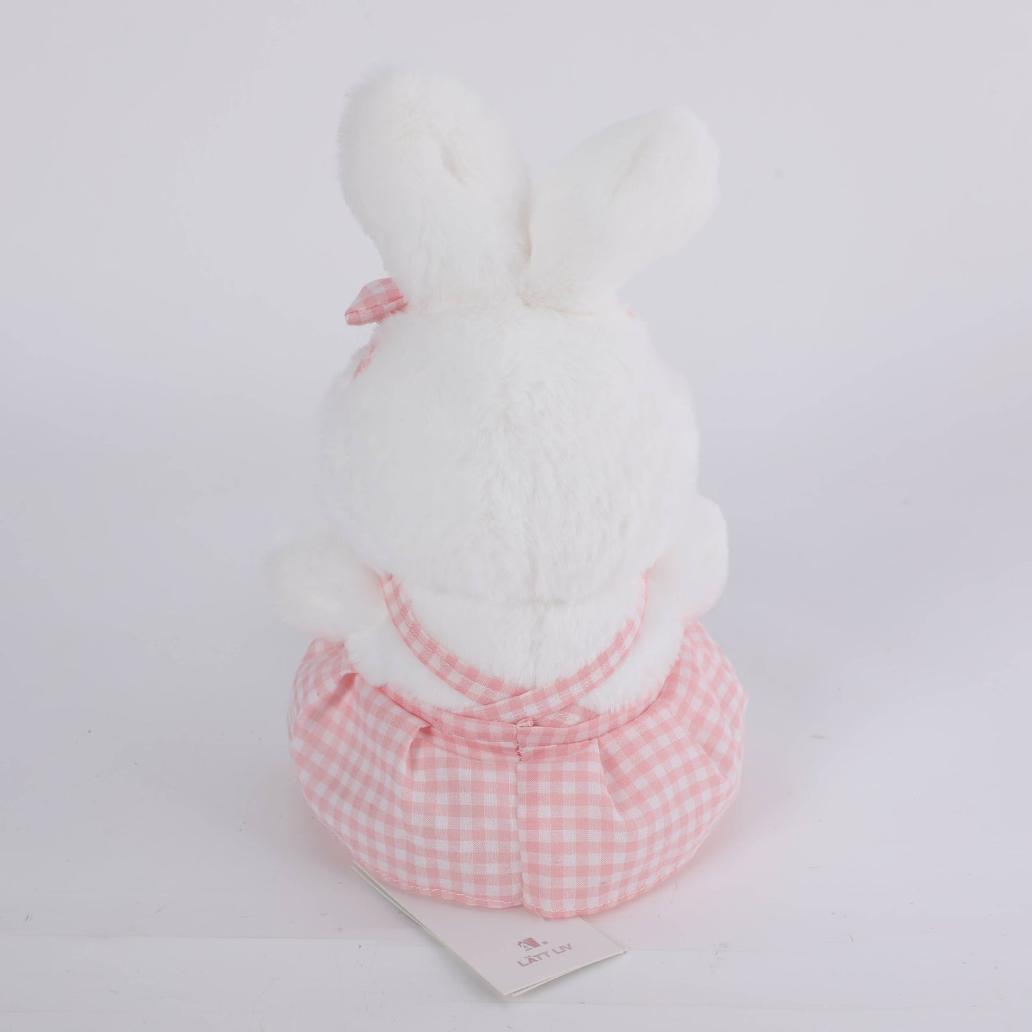 Stuffed Toy - White Rabbit with Checked Dress