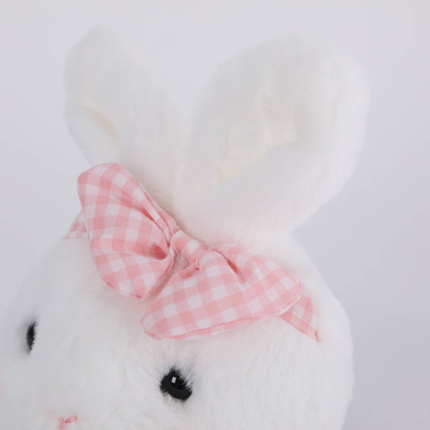 Stuffed Toy - White Rabbit with Checked Dress