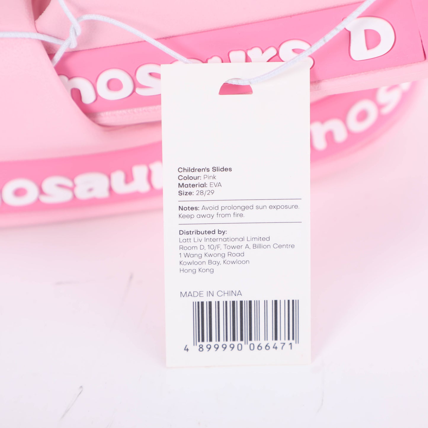 Dinosaur Children's Slides - 28/29 - Pink