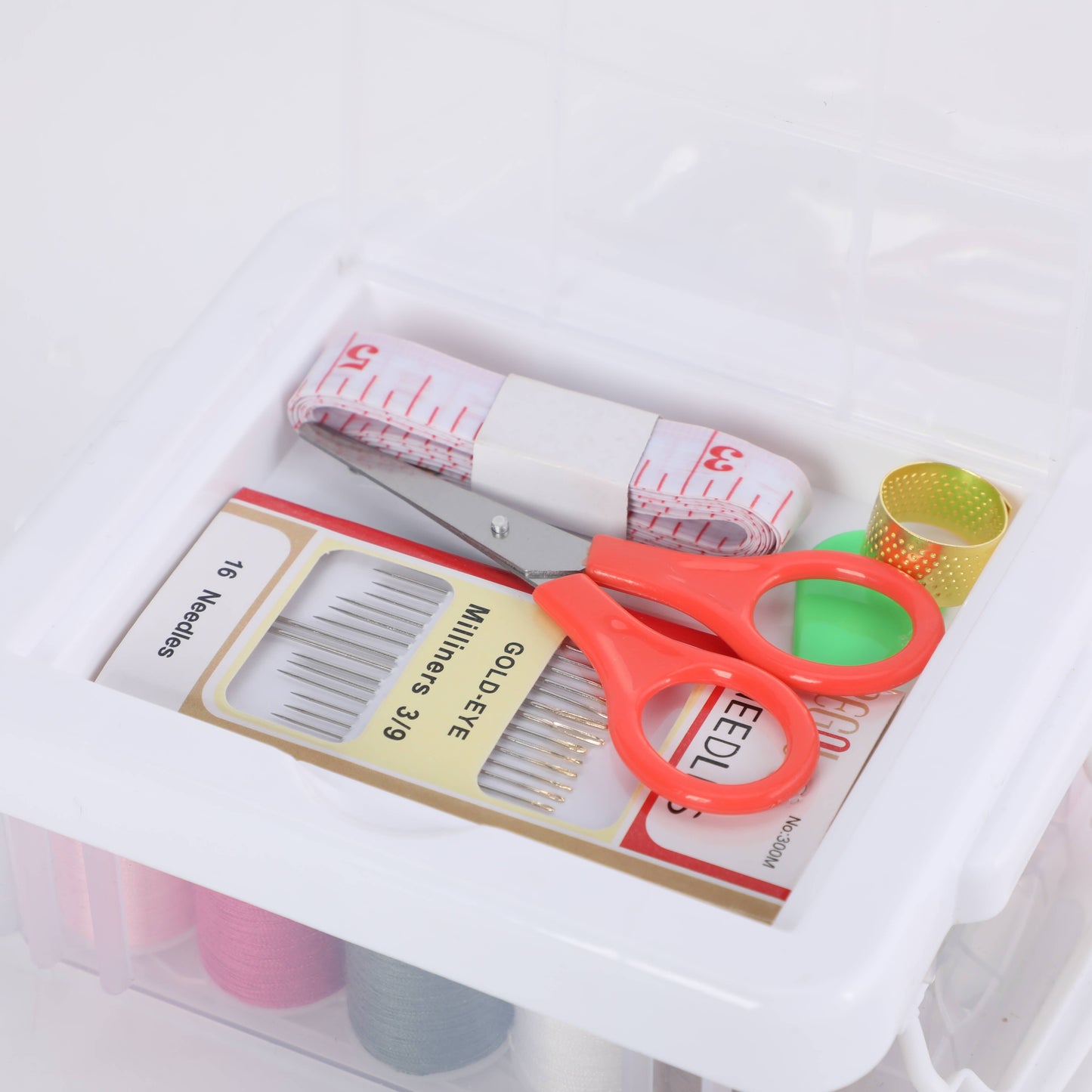 White Portable Sewing Kit Box