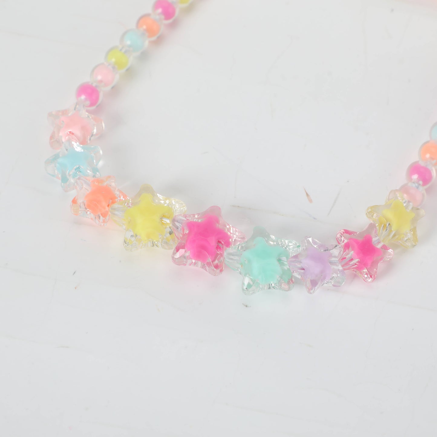 Star Children's Beads Necklace & Bracelet Set - Colourful