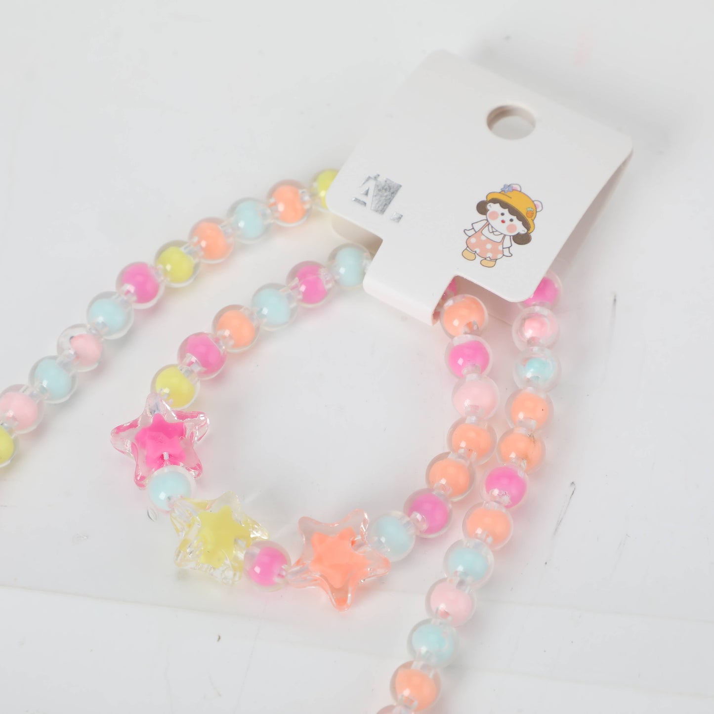 Star Children's Beads Necklace & Bracelet Set - Colourful
