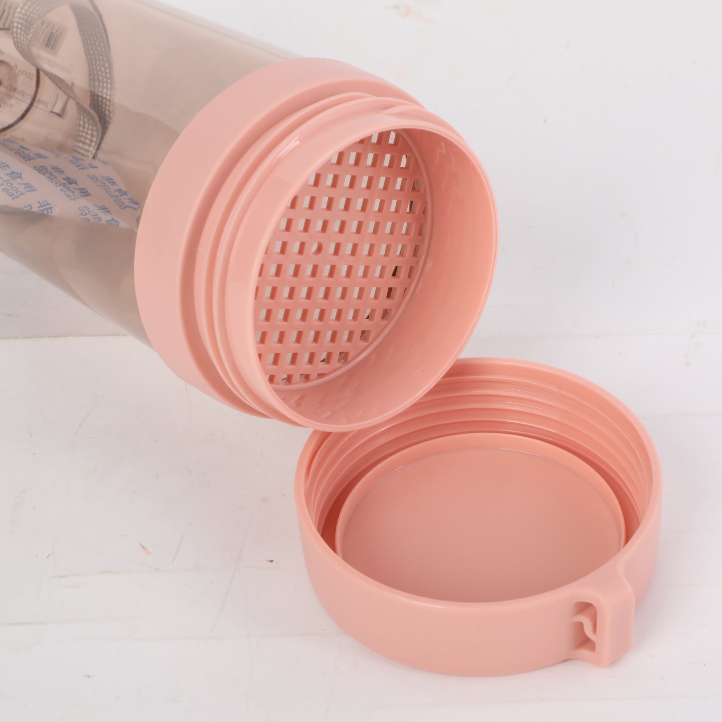 Plastic Water Bottle with Tea Strainer - S - Pink