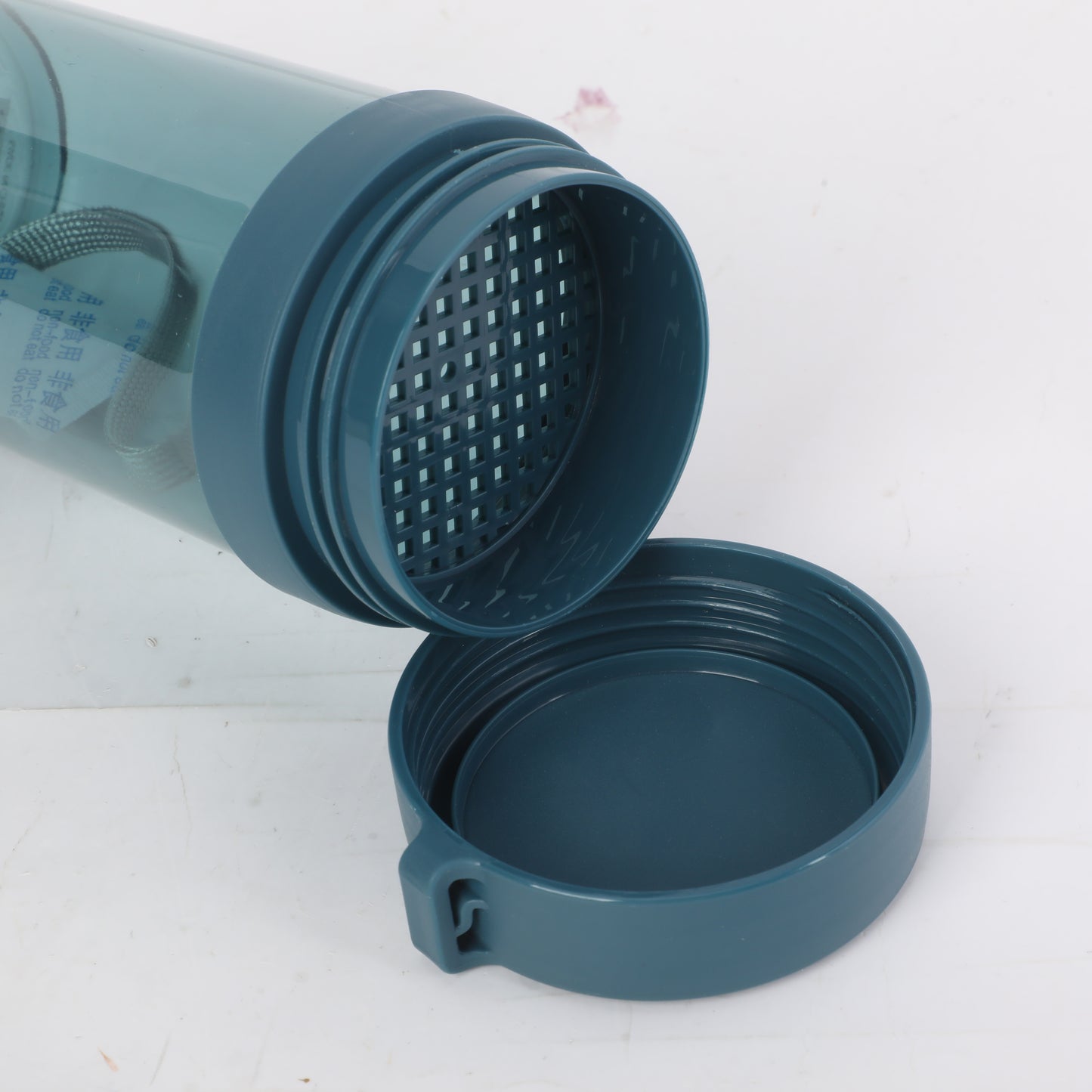 Plastic Water Bottle with Tea Strainer - S - Blue