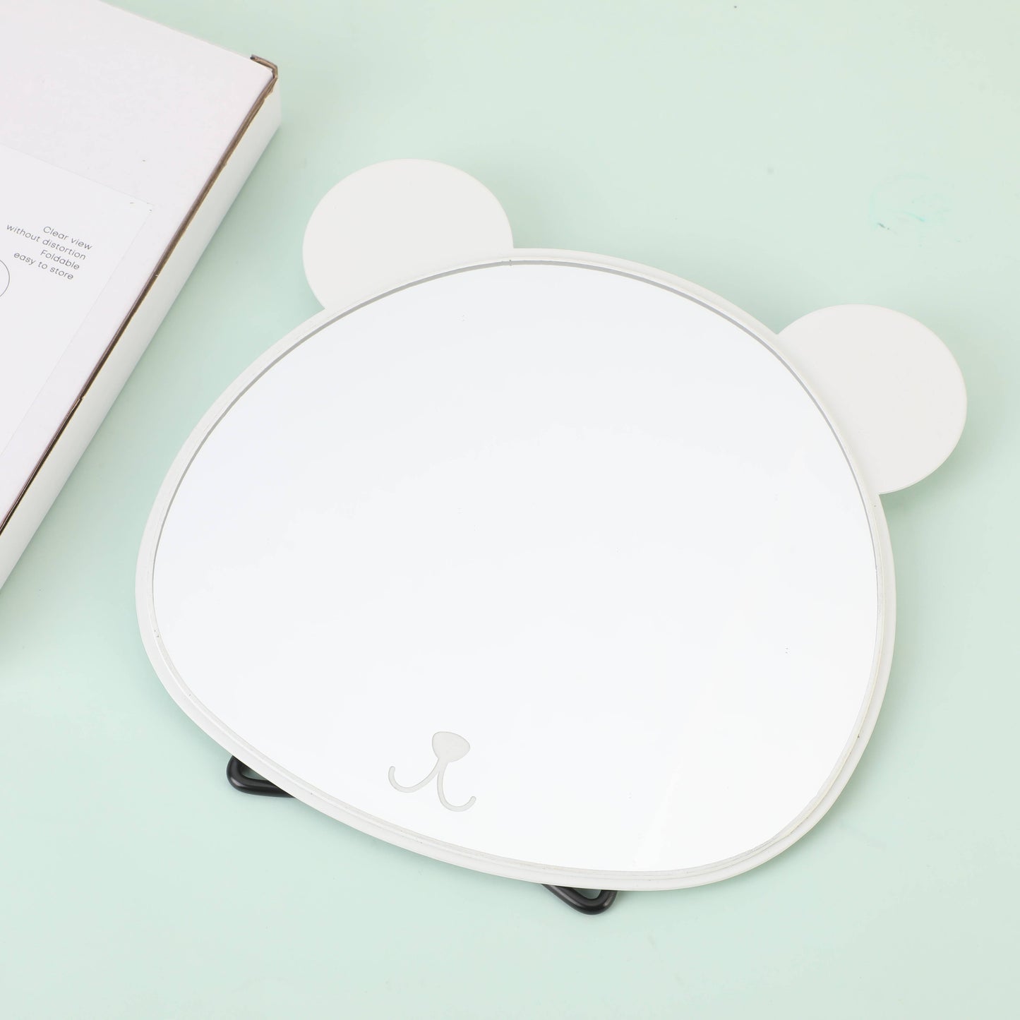 Bear Table Mirror with Metal Stand