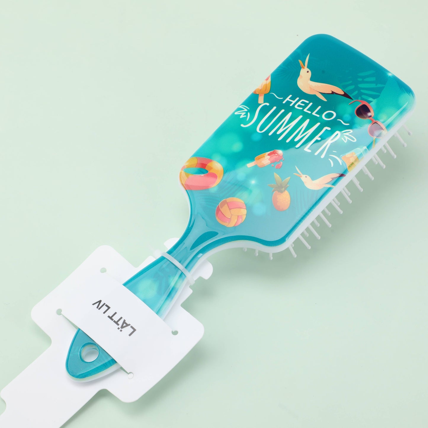 Crane Rectangular Hair Brush - Green
