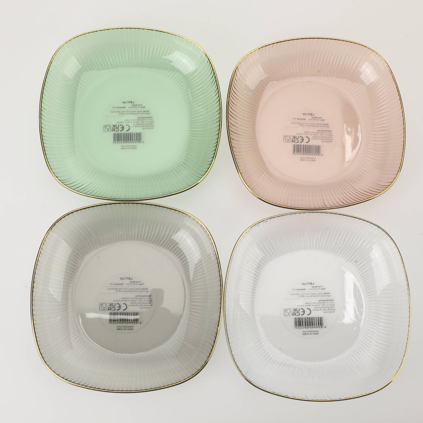 Small Golden Brim Fruit Bowl - White