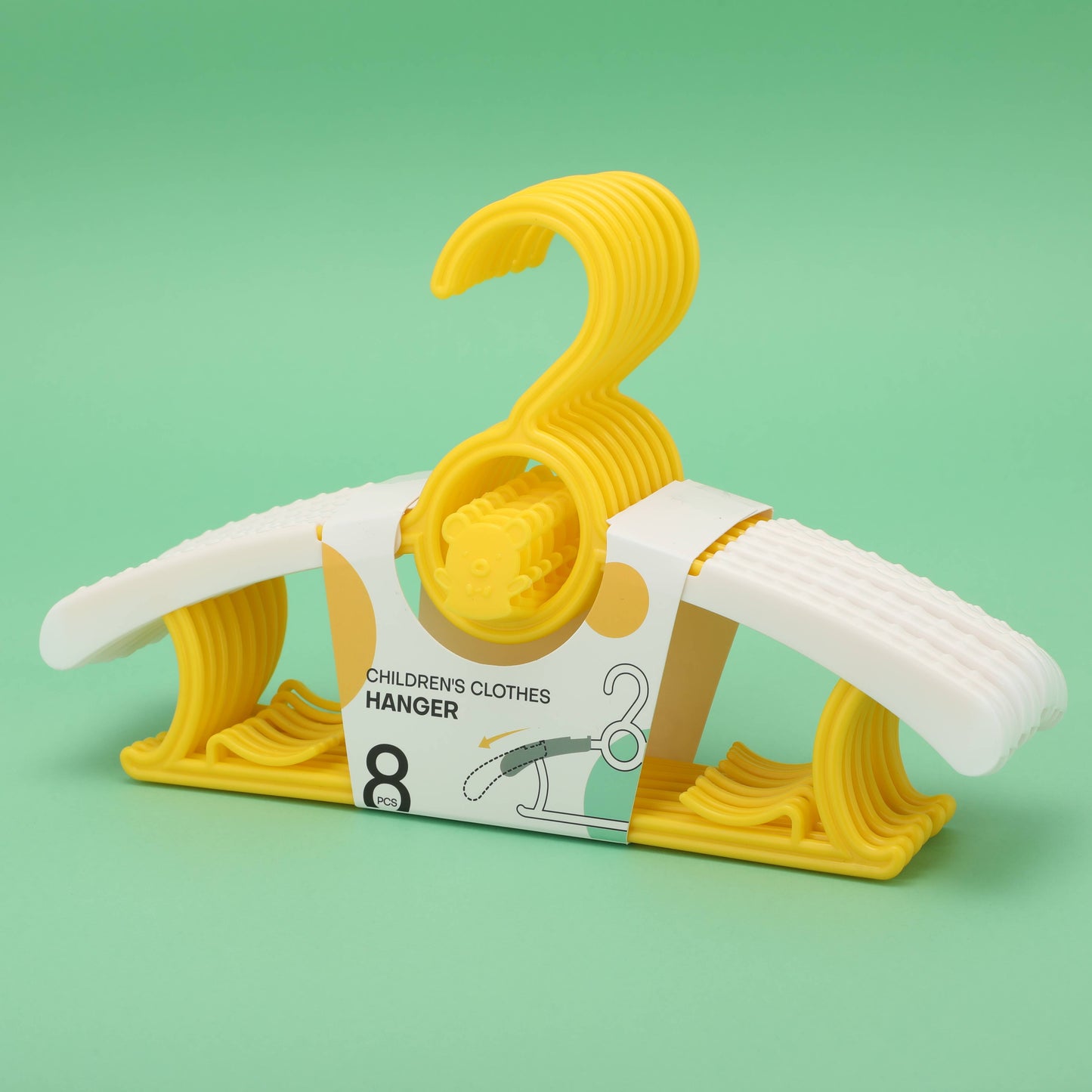 Multifunctional Children's Stretchable Clothes Hanger - Yellow