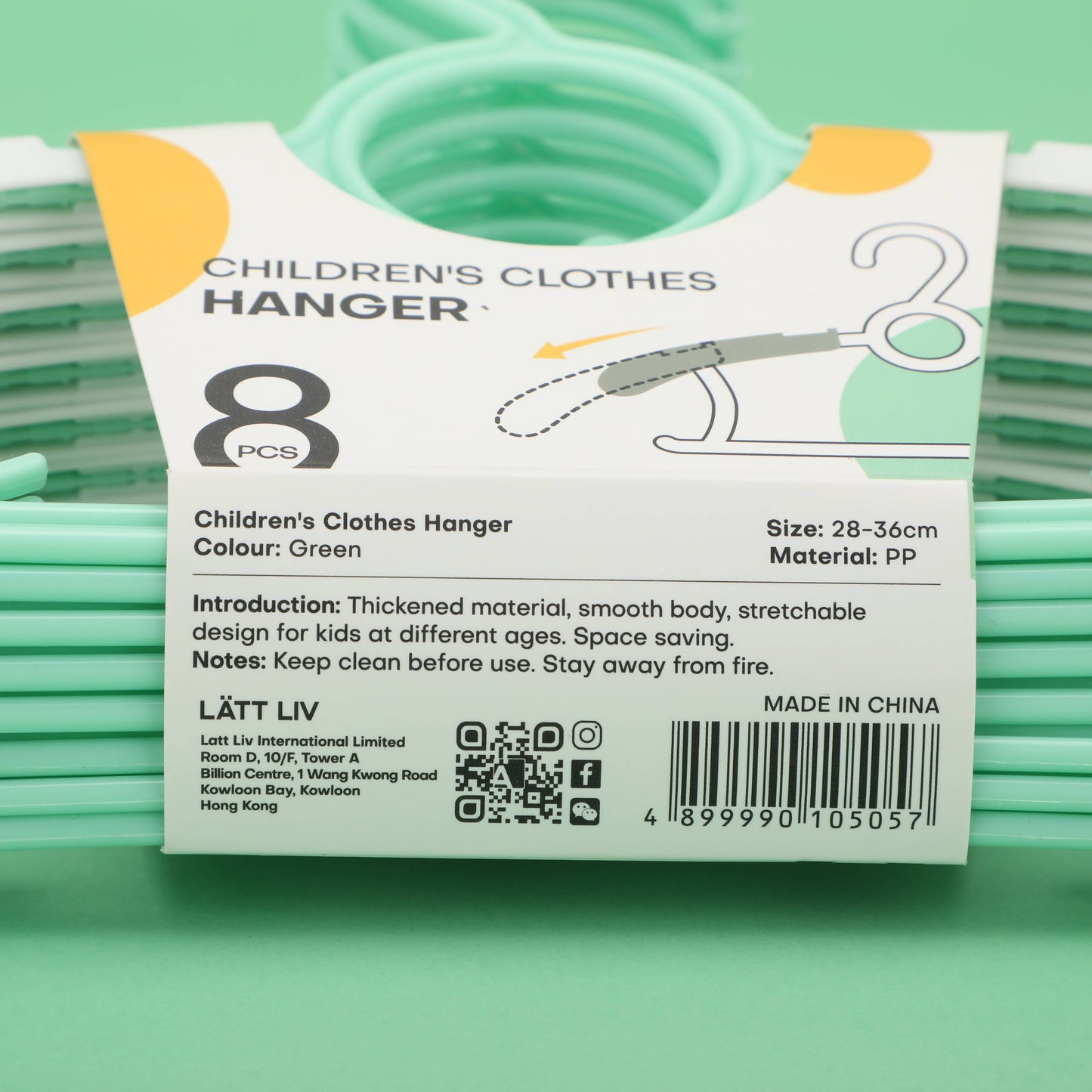 Multifunctional Children's Stretchable Clothes Hanger - Green