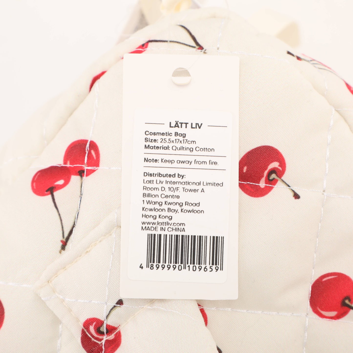 Cherry Flip Top Cosmetic Bag