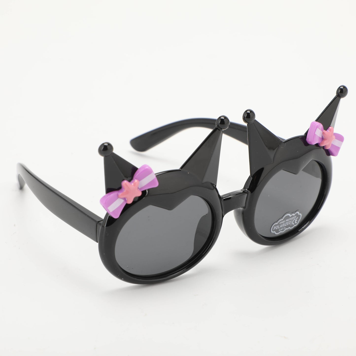 Childrens Pointy Ears Bowknot Sunglasses - Black