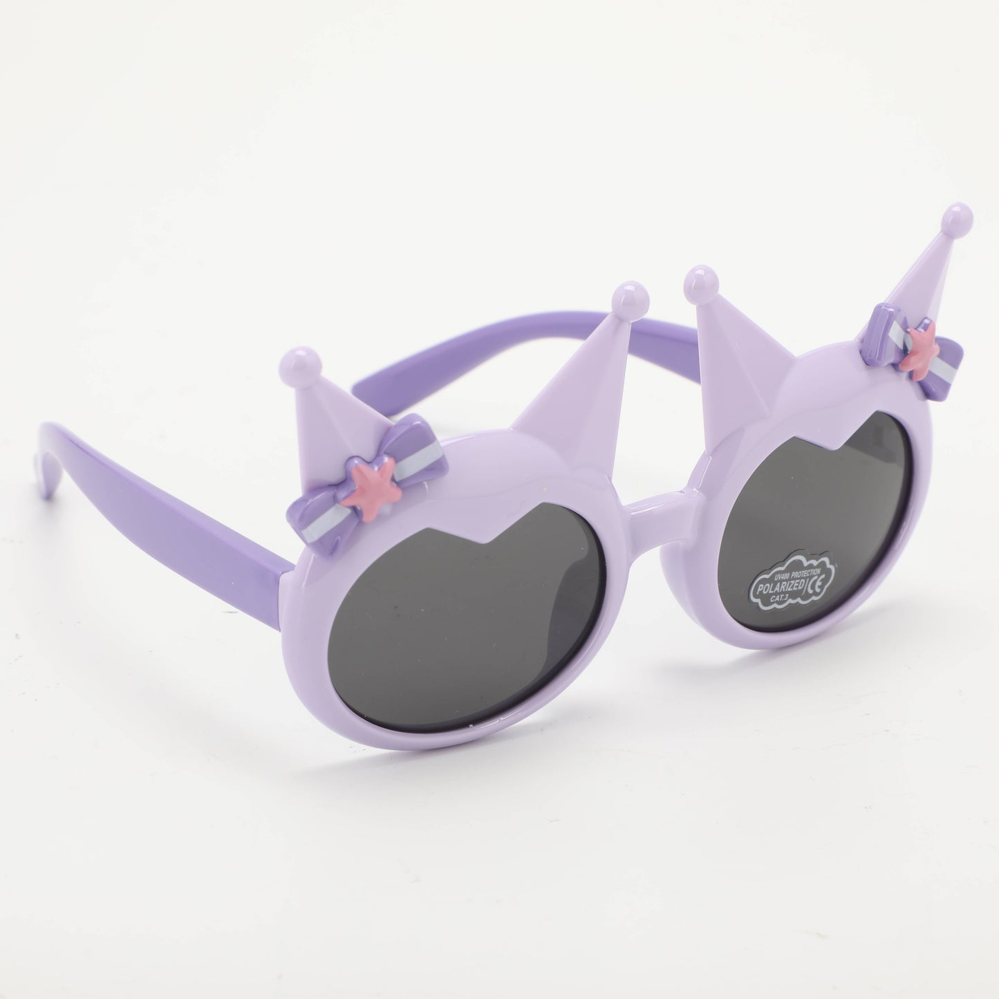 Childrens Pointy Ears Bowknot Sunglasses - Purple