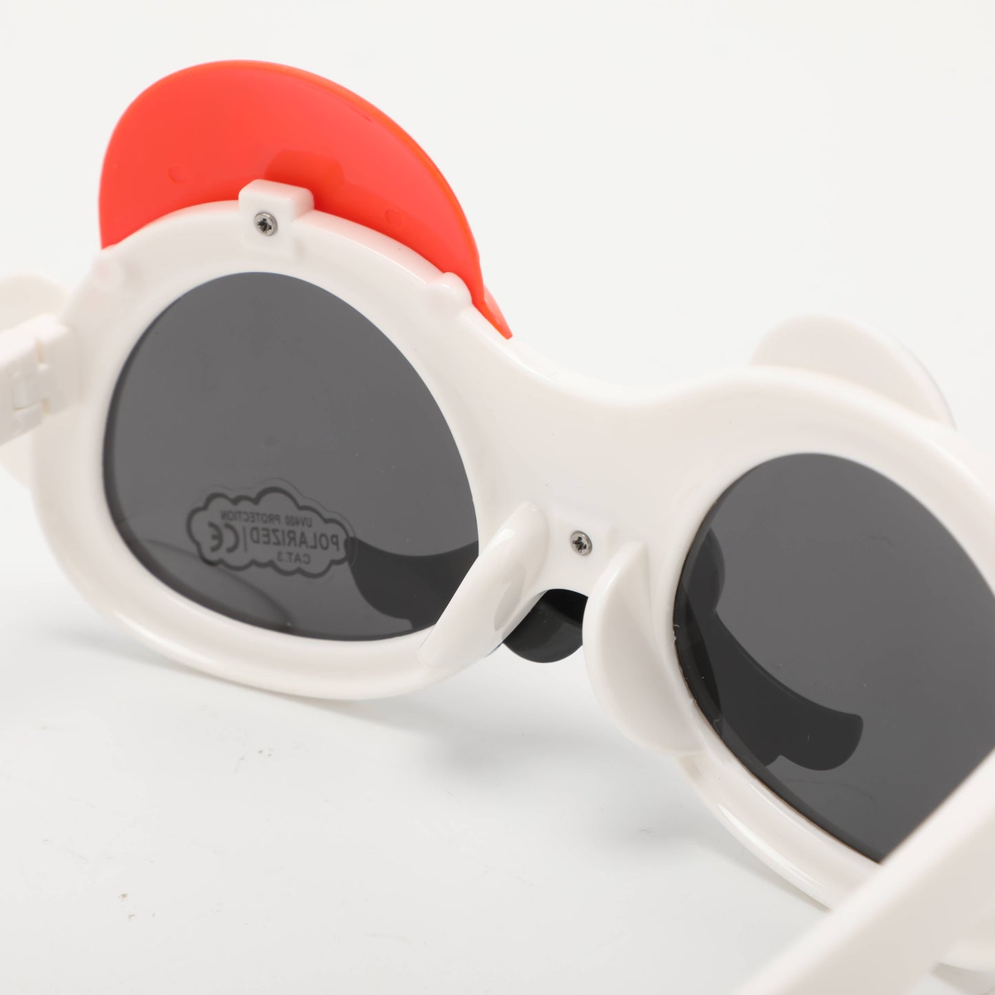 Childrens Sunglasses with Cap Decoration - White