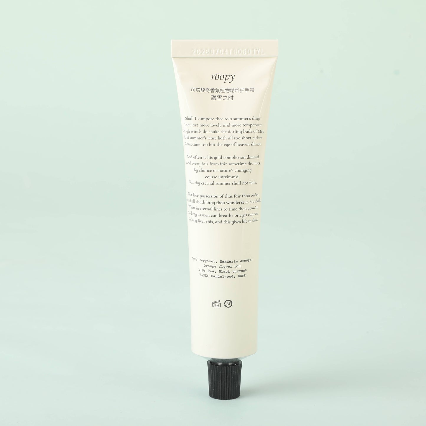 ROOPY Fragrance Plant Extract Hand Cream - Snow Melt - 75g