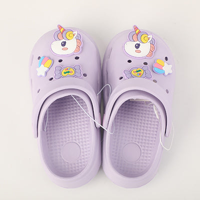 Unicorn Children's Clog Sandals - Purple