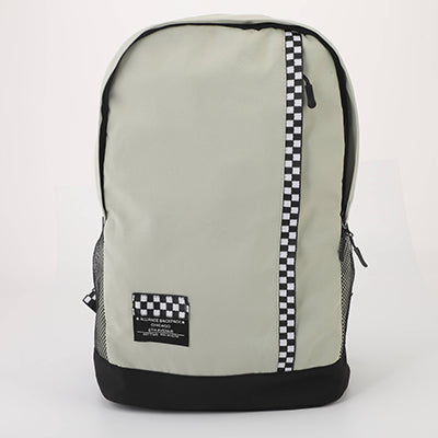 Checkerboard Strap Casual Backpack - Grey