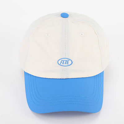 Quick Drying Embroidery Spliced Baseball Cap - Blue