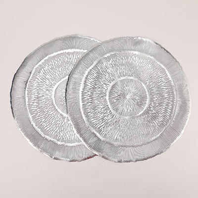 Entry Lux Round Placemat Set - 2 Pcs - Silver