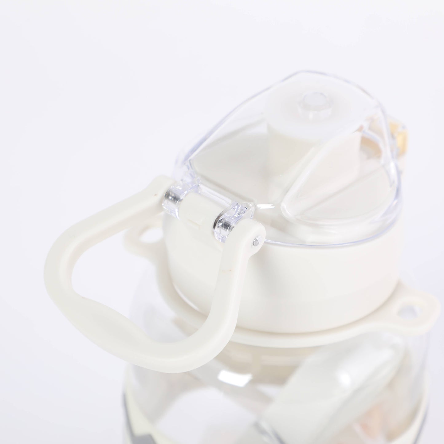 White Strap Water Bottle with Straw