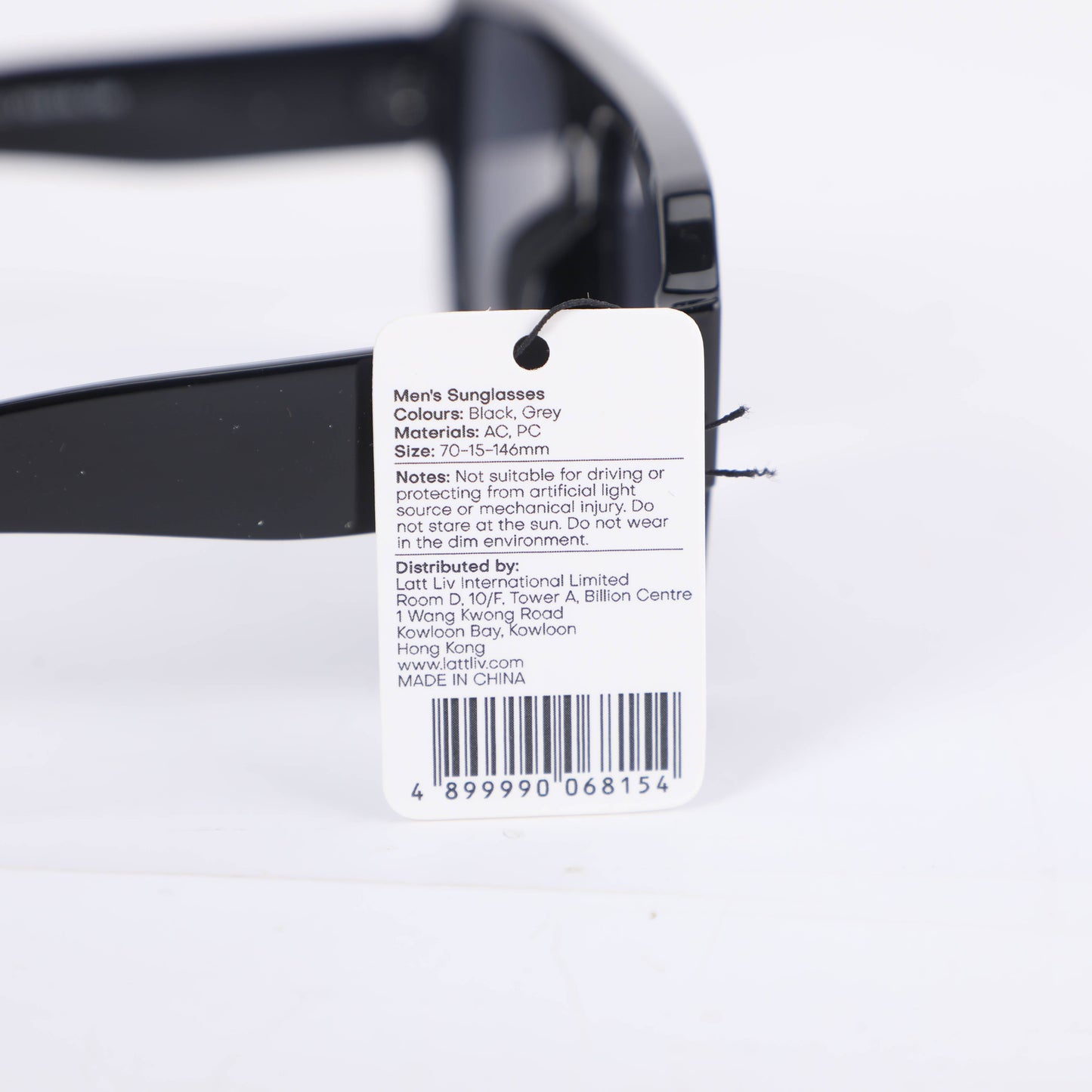 Large Frame Men's Sunglasses - Black