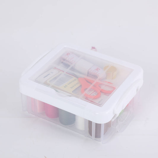 White Portable Sewing Kit Box