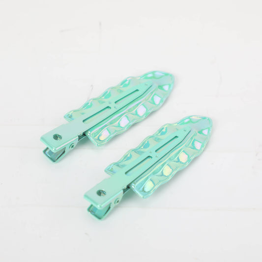 Traceless Hair Clip - 2 Pcs - Green