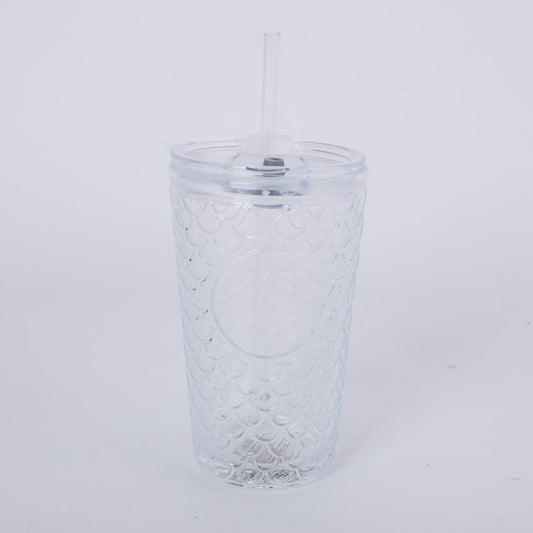 Mermaid Tumbler with Straw - Transparent