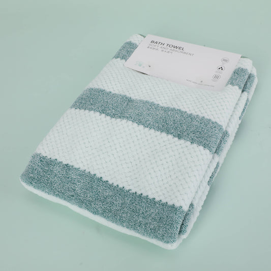 Skin Friendly Pineapple Grain Stripes Bath Towel - Green