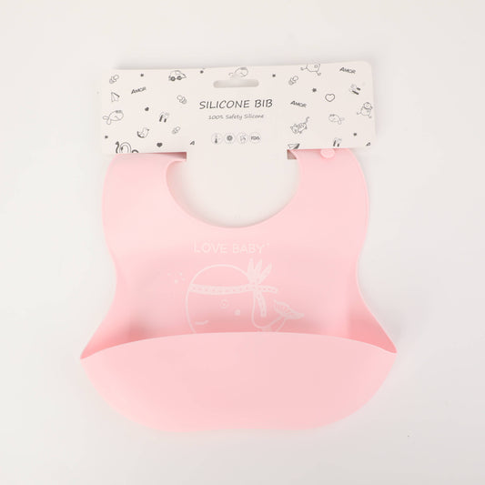 Whale Silicone Baby Bib - Pink