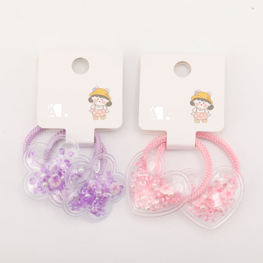Pearl Soft Heart Children's Hair Tie - 2 Pcs