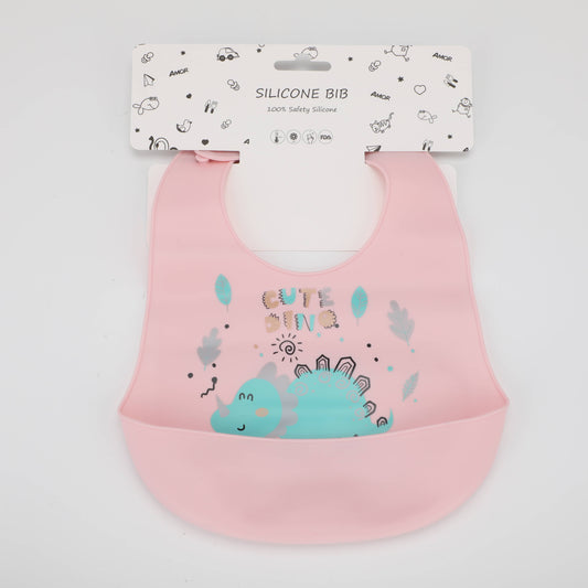 Pink Monoclonius Baby Silicone Bib