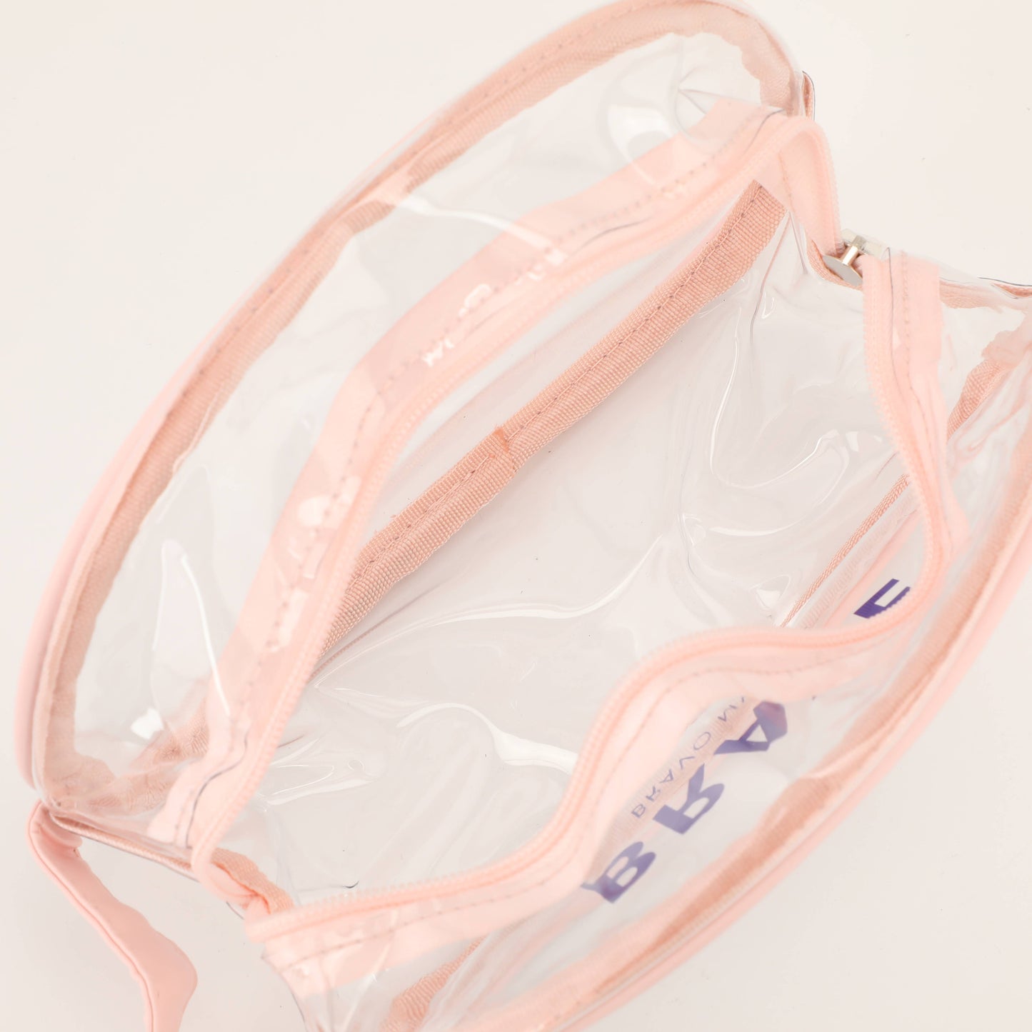 Clear Semicircular Toiletry Bag - Pink