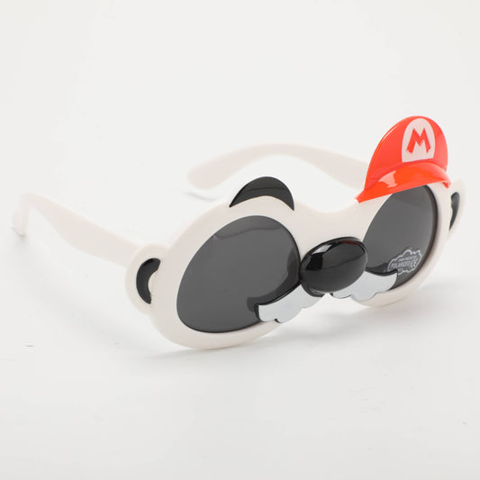 Childrens Sunglasses with Cap Decoration - White