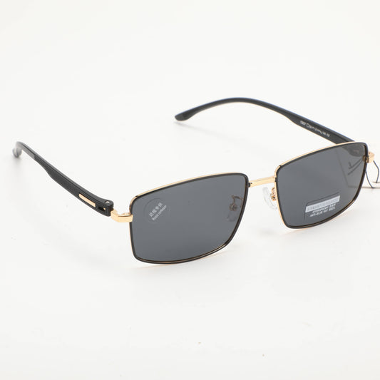 Simple Square Frame Mens Sunglasses - Gold