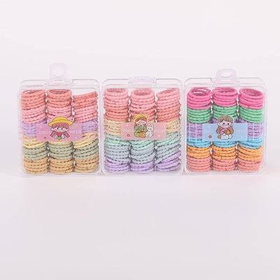 Solid Colour Ring Children's Hair Tie - 90 Pcs