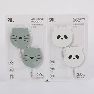 Cartoon Animal Adhesive Hook - 2 Pcs