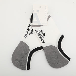 Letters Mens Low Cut Socks - 2 Pairs - White