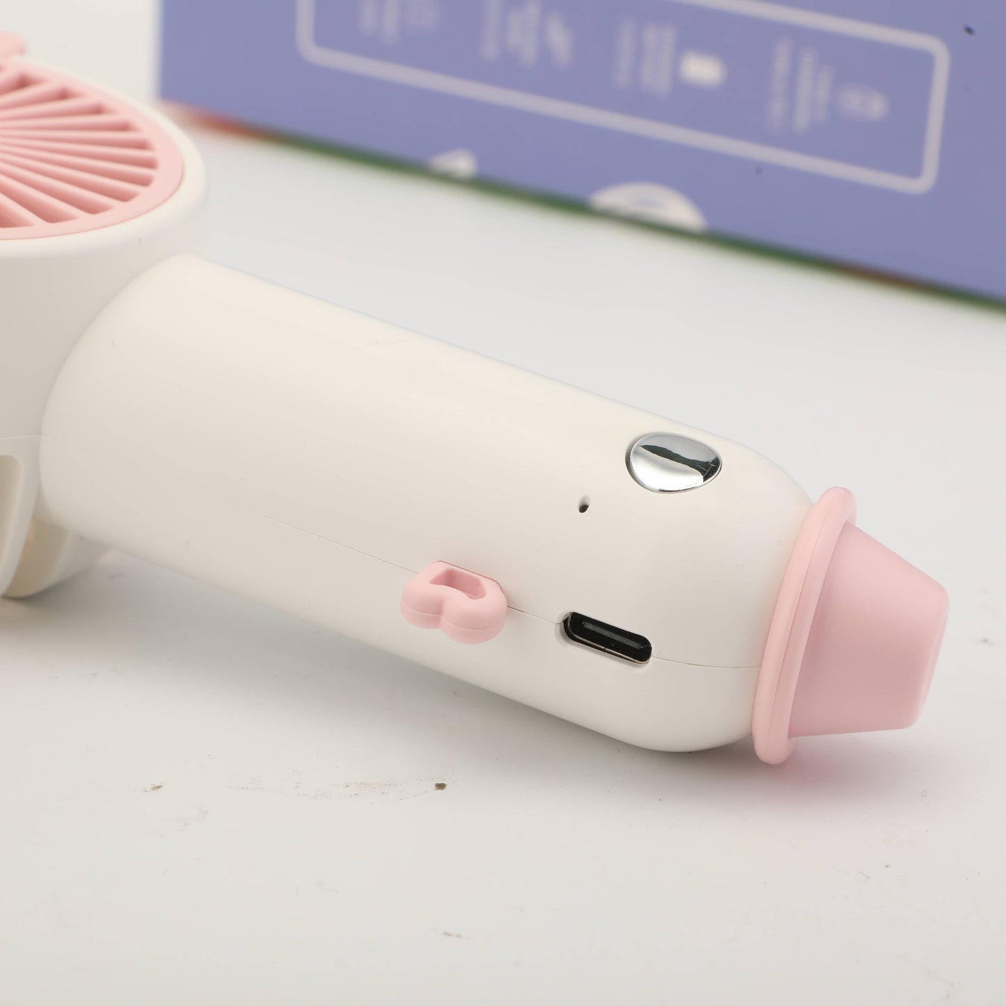 Milk Tea Style Simple Table Handheld Fan - Pink