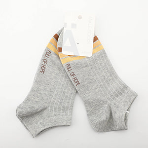 Two pairs of basic striped men's socks - light gray