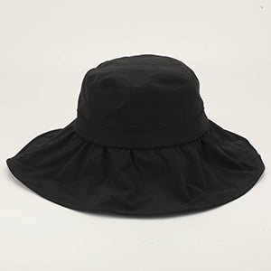 All Match Wide Brim Vinyl Sun Hat - Black