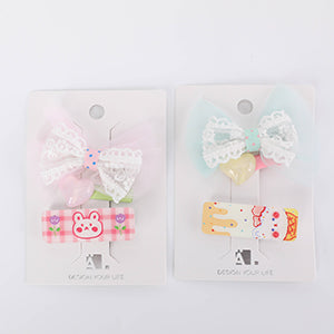 Cute Bowknot Childrens Hair Clip Set