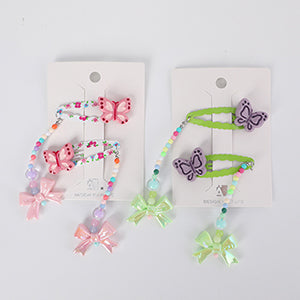 Girlish Hair Clip with Bowknot - 1 Pair