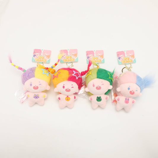 Key Ring - Pouting Doll with Long Hair