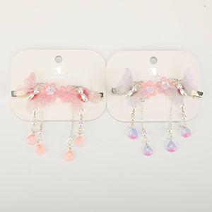 Chinese Style Gauze Butterfly Childrens Hair Clip - 1 Pair