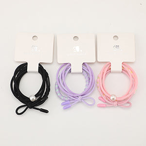 Pearl Rubber Tube Hair Tie - 3 Pcs