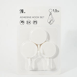 Large Round Adhesive Hook 3-Piece Set