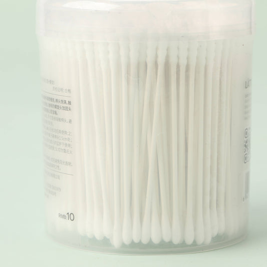 Simple Paper Stick Cotton Swabs - 400 Count (Round Type  + Spiral Type)