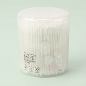 Simple Paper Stick Cotton Swabs - 400 Count (Round Type  + Spiral Type)